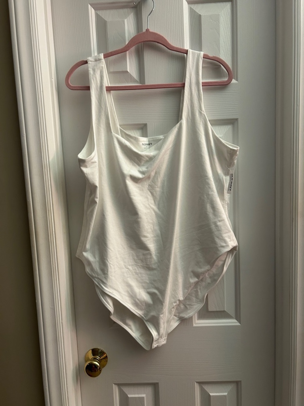 Classic White Scoop Neck Women's Tank Top Bodysuit